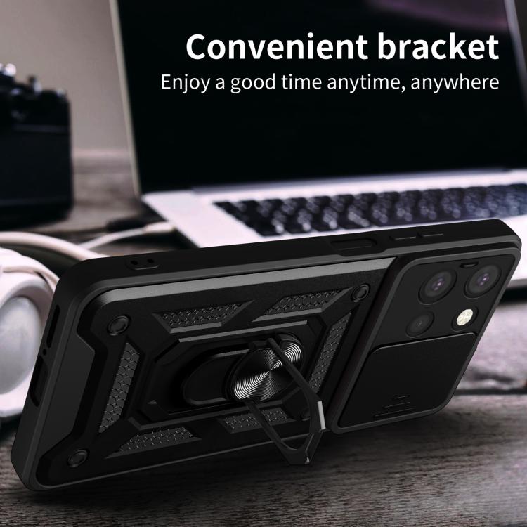 For Motorola Moto G 2025 Sliding Camera Cover Design TPU+PC Phone Case(Black) - free shipping - PMC TechLife - Order now!