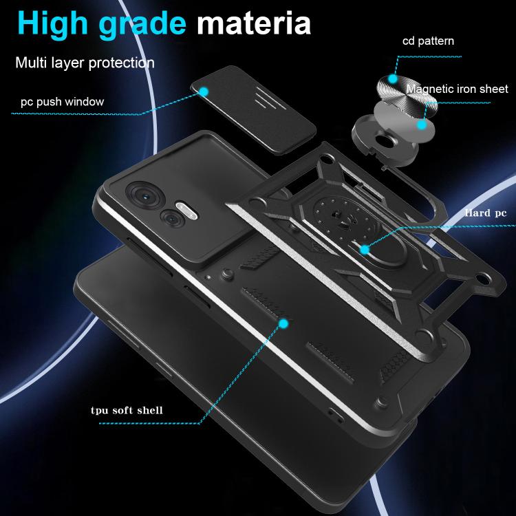 For Motorola Edge 30 Neo Sliding Camera Cover Design TPU+PC Phone Case(Gold) - free shipping - PMC TechLife - Order now!