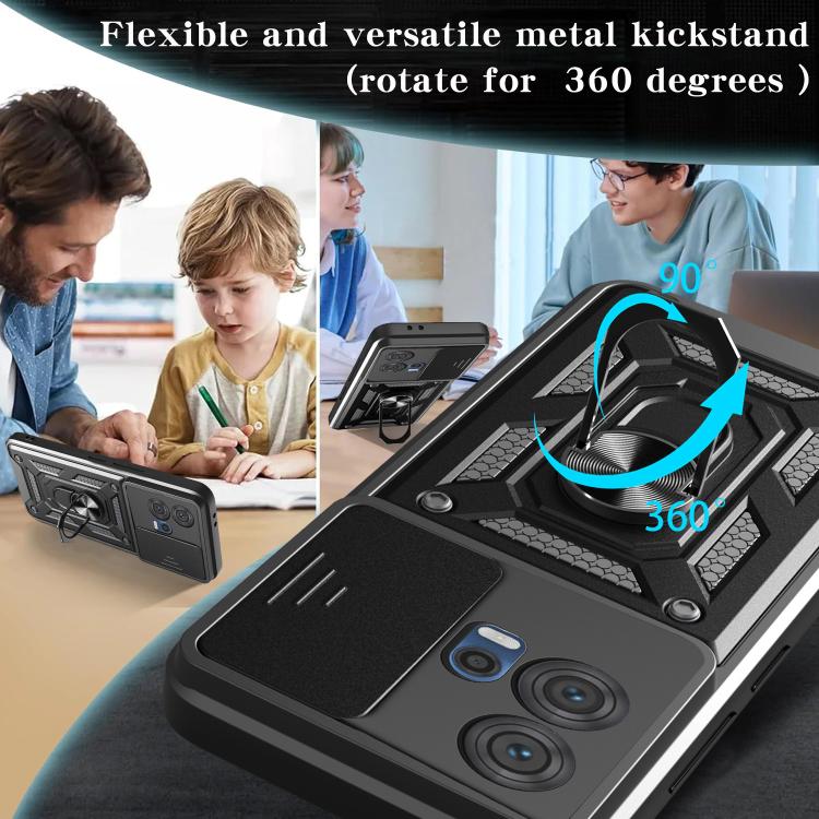 For Motorola Edge 30 Fusion Sliding Camera Cover Design TPU+PC Phone Case(Silver) - free shipping - PMC TechLife - Order now!
