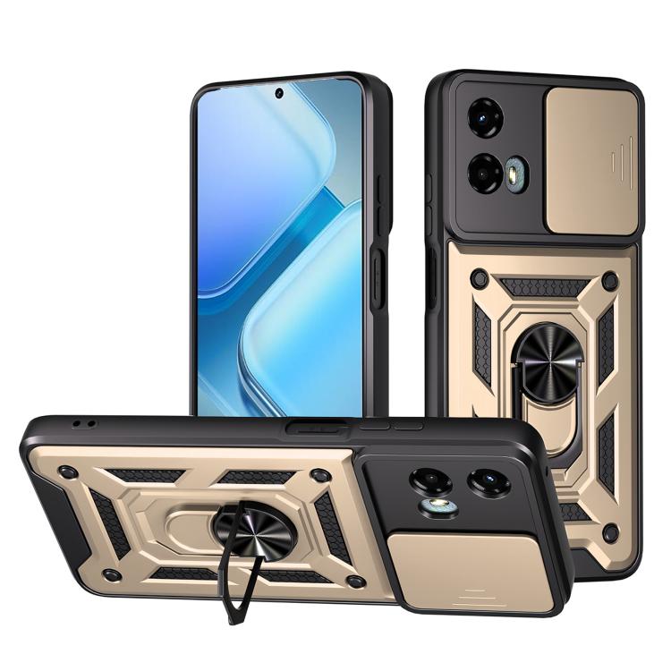 For Motorola Moto G 5G 2024 Sliding Camera Cover Design TPU+PC Phone Case(Gold) - free shipping - PMC TechLife - Order now!