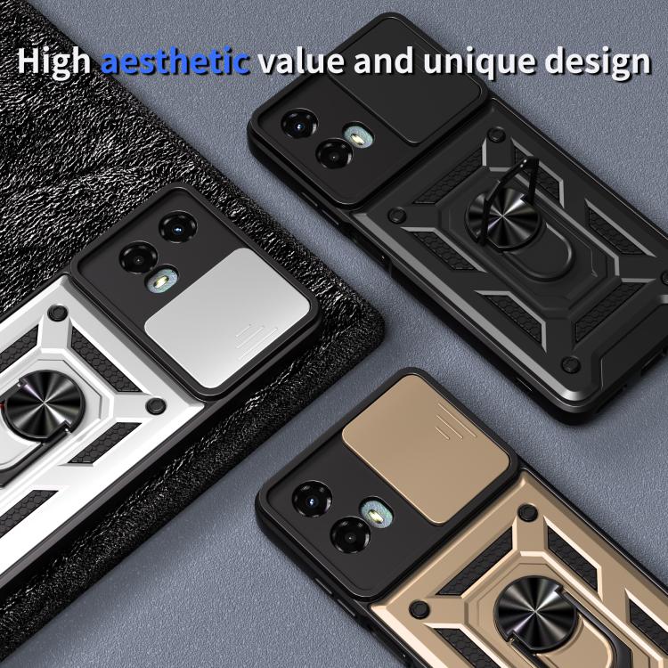 For Motorola Moto G 5G 2024 Sliding Camera Cover Design TPU+PC Phone Case(Gold) - free shipping - PMC TechLife - Order now!