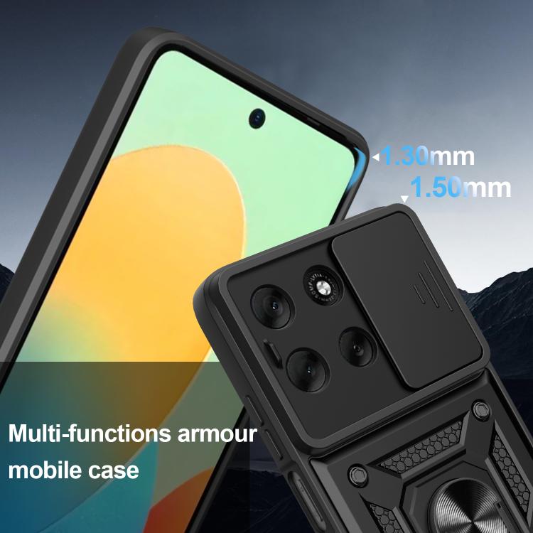 For Motorola Moto G56 5G Sliding Camera Cover Design TPU+PC Phone Case(Black) - free shipping - PMC TechLife - Order now!
