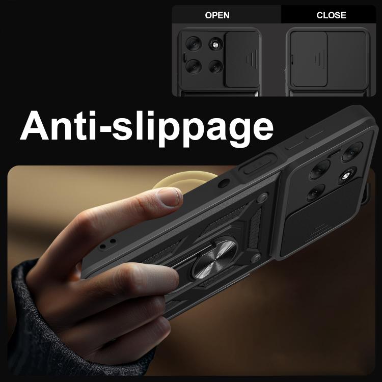 For Motorola Moto G56 5G Sliding Camera Cover Design TPU+PC Phone Case(Black) - free shipping - PMC TechLife - Order now!