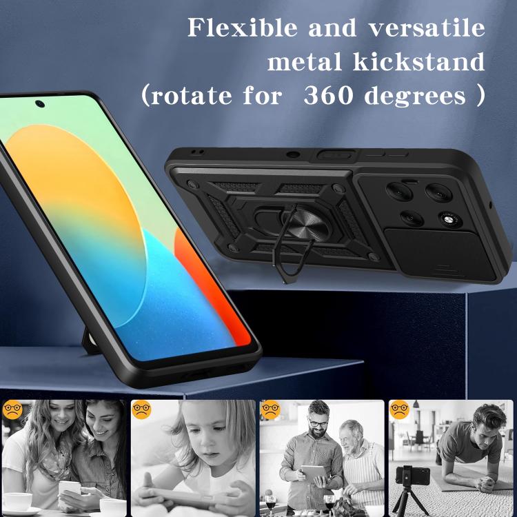 For Motorola Moto G56 5G Sliding Camera Cover Design TPU+PC Phone Case(Rose Gold) - free shipping - PMC TechLife - Order now!