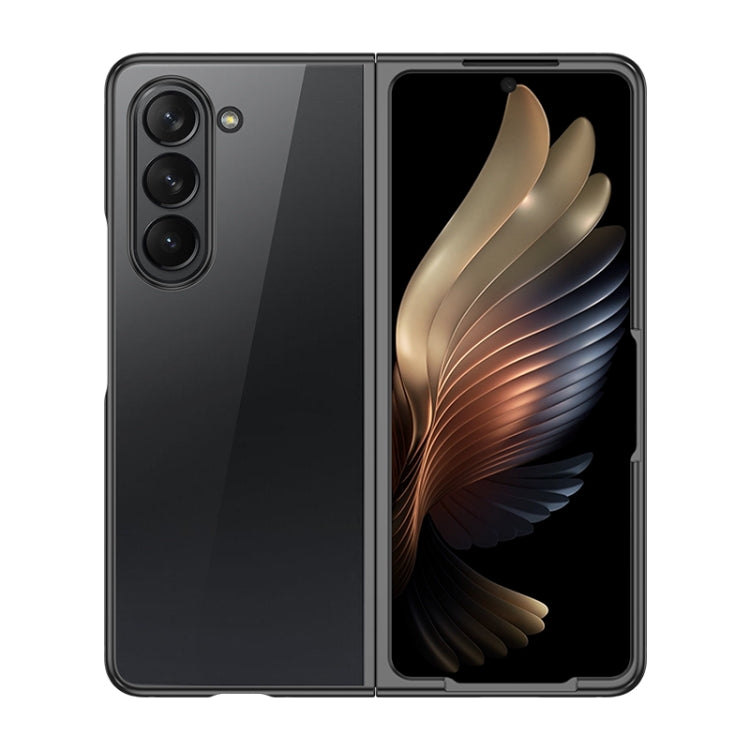 For Samsung Galaxy Z Fold5 5G Transparent Electroplating All-inclusive Folding Phone Case(Black) - Galaxy Z Fold5 Cases by PMC TechLife | Online Shopping South Africa | PMC TechLife