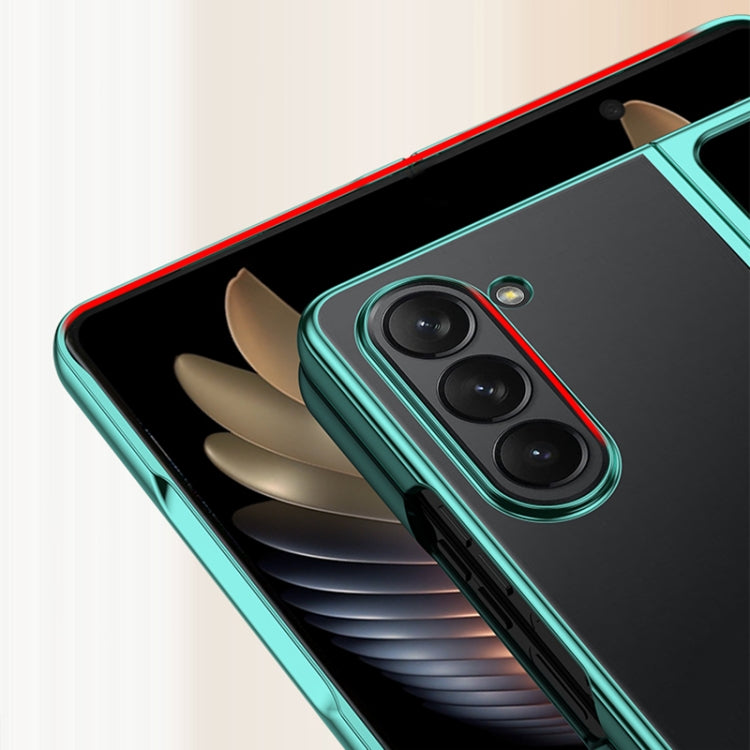 For Samsung Galaxy Z Fold5 5G Transparent Electroplating All-inclusive Folding Phone Case(Black) - Galaxy Z Fold5 Cases by PMC TechLife | Online Shopping South Africa | PMC TechLife