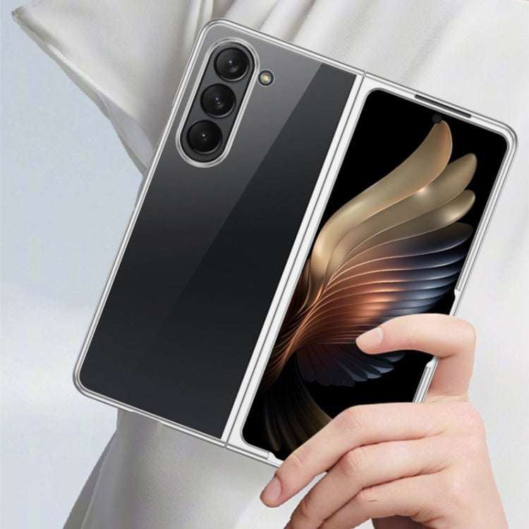 For Samsung Galaxy Z Fold5 5G Transparent Electroplating All-inclusive Folding Phone Case(Black) - Galaxy Z Fold5 Cases by PMC TechLife | Online Shopping South Africa | PMC TechLife