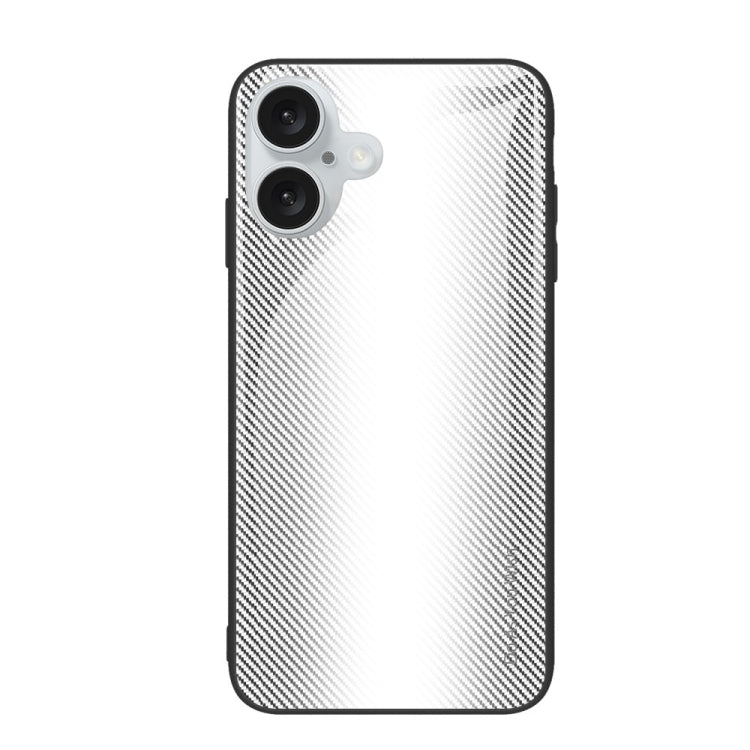 For iPhone 16 Plus Texture Gradient Glass TPU Phone Case(White) - iPhone 16 Plus Cases by PMC TechLife | Online Shopping South Africa | PMC TechLife | Buy Now Pay Later Mobicred