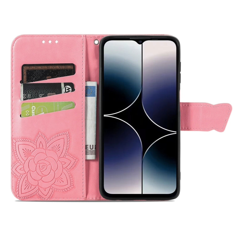 For Ulefone Note 16 Pro Butterfly Love Flower Embossed Leather Phone Case(Pink) - Ulefone Cases by PMC Jewellery | Online Shopping South Africa | PMC Jewellery | Buy Now Pay Later Mobicred
