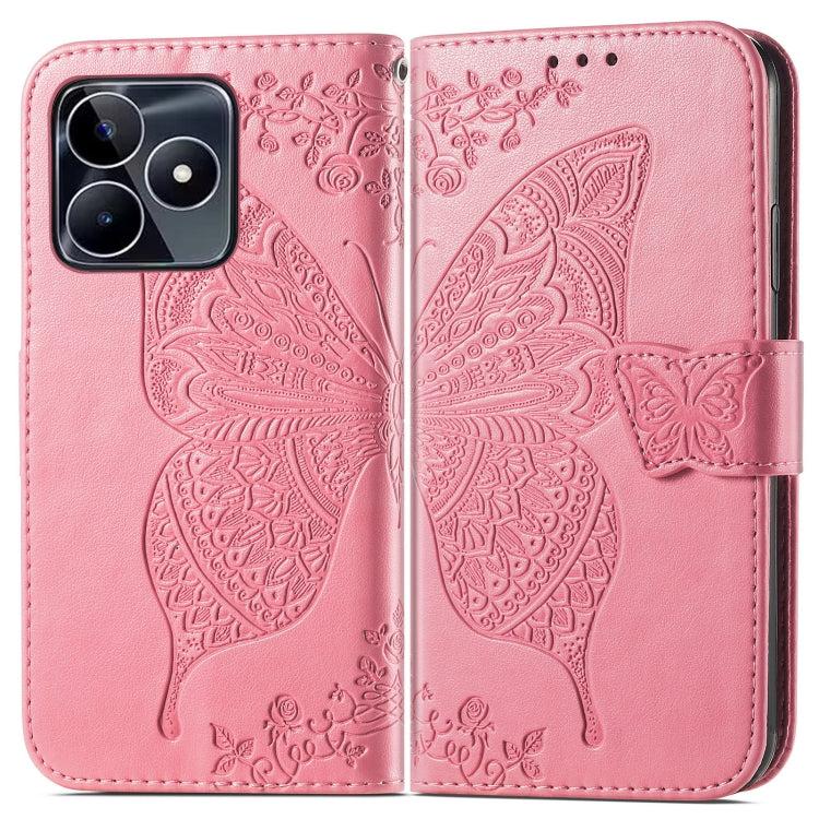 For Realme C53 Butterfly Love Flower Embossed Leather Phone Case(Pink) - Realme Cases by PMC TechLife | Online Shopping South Africa | PMC TechLife | Buy Now Pay Later Mobicred