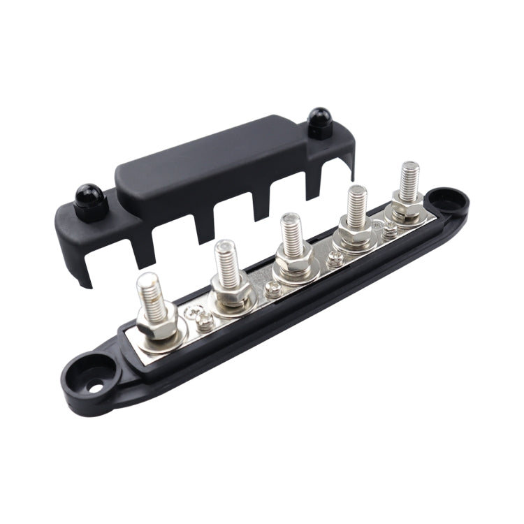 CP-4122-01 RV Yacht M8 Single Row 5-way Power Distribution Block Busbar with Cover - Booster Cable & Clip by PMC TechLife | Online Shopping South Africa | PMC TechLife | Buy Now Pay Later Mobicred