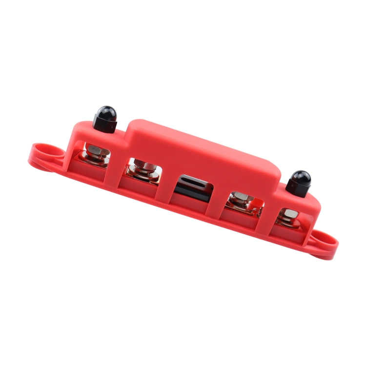 CP-4124-02 RV Yacht M8 Single Row 4-way Power Distribution Block Busbar with Cover with 300A Fuse - Booster Cable & Clip by PMC TechLife | Online Shopping South Africa | PMC TechLife | Buy Now Pay Later Mobicred