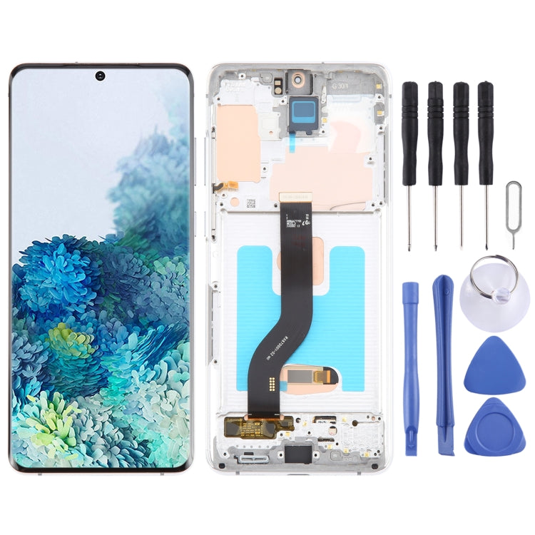 For Samsung Galaxy S20+ 4G/5G SM-G985/986 6.67 inch OLED LCD Screen Digitizer Full Assembly with Frame (Silver) - free shipping - PMc TechLife - Order now!