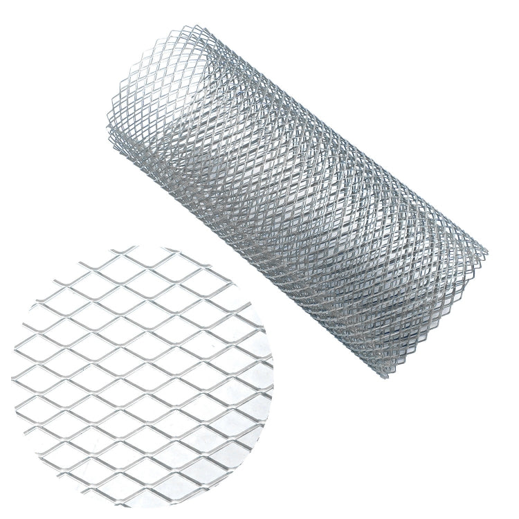 XH-6013 100x33cm Universal Car Grill Mesh Aluminum Alloy Grille Insert Bumper, Type:Small Hole(Silver) - Front Grille Decoration Strip by PMC TechLife | Online Shopping South Africa | PMC TechLife | Buy Now Pay Later Mobicred