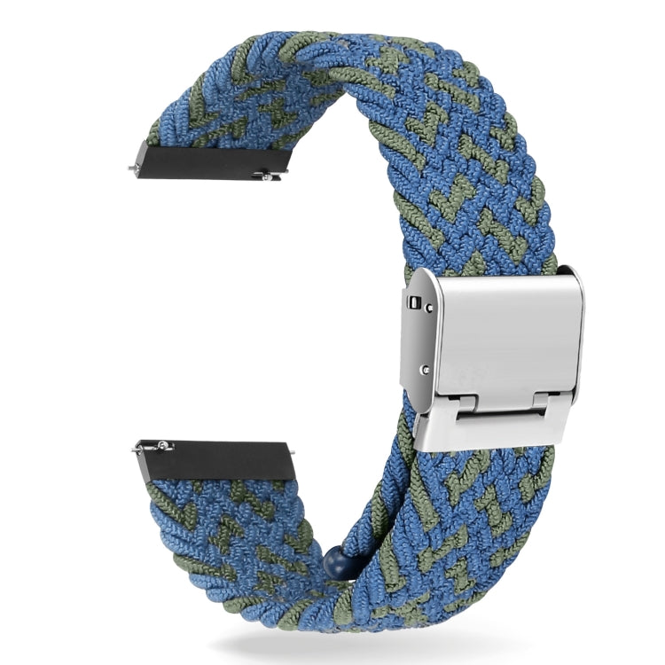 For Huawei Watch 4 / 4 Pro Nylon Braided Metal Buckle Watch Band(W Blue Green) - Watch Bands by PMC TechLife | Online Shopping South Africa | PMC TechLife