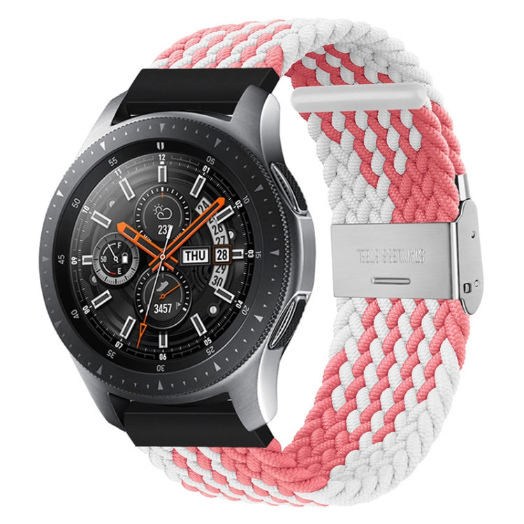 For Huawei Watch 4 / 4 Pro Nylon Braided Metal Buckle Watch Band(Z Pink White) - Watch Bands by PMC TechLife | Online Shopping South Africa | PMC TechLife