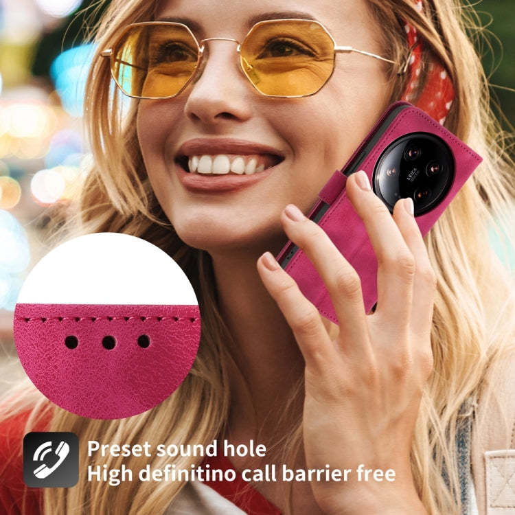 For Xiaomi 14 Ultra Skin-feel Flowers Embossed Wallet Leather Phone Case(Wine Red) - 14 Ultra Cases by PMC TechLife | Online Shopping South Africa | PMC TechLife | Buy Now Pay Later Mobicred