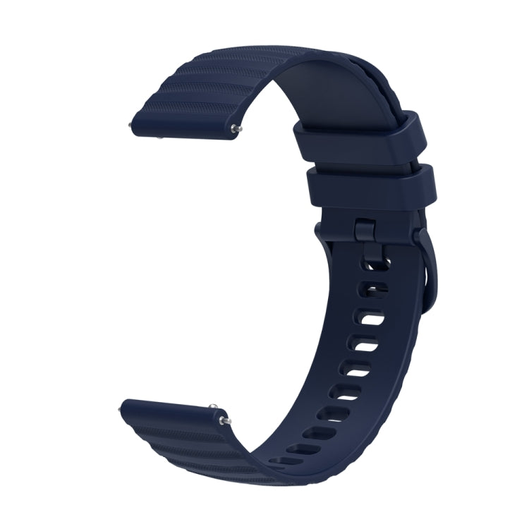 For Huawei Watch 4 / 4 Pro Wavy Dot Pattern Solid Color Silicone Watch Band(Navy Blue) - Watch Bands by PMC TechLife | Online Shopping South Africa | PMC TechLife