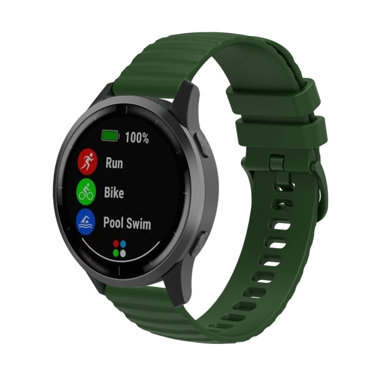 For Huawei Watch 4 / 4 Pro Wavy Dot Pattern Solid Color Silicone Watch Band(Army Green) - Watch Bands by PMC TechLife | Online Shopping South Africa | PMC TechLife