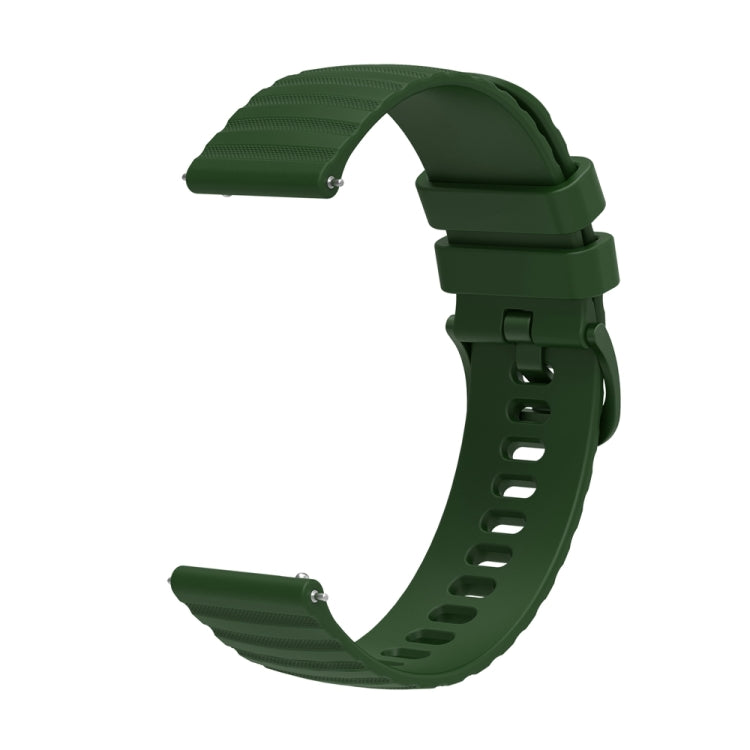 For Huawei Watch 4 / 4 Pro Wavy Dot Pattern Solid Color Silicone Watch Band(Army Green) - Watch Bands by PMC TechLife | Online Shopping South Africa | PMC TechLife