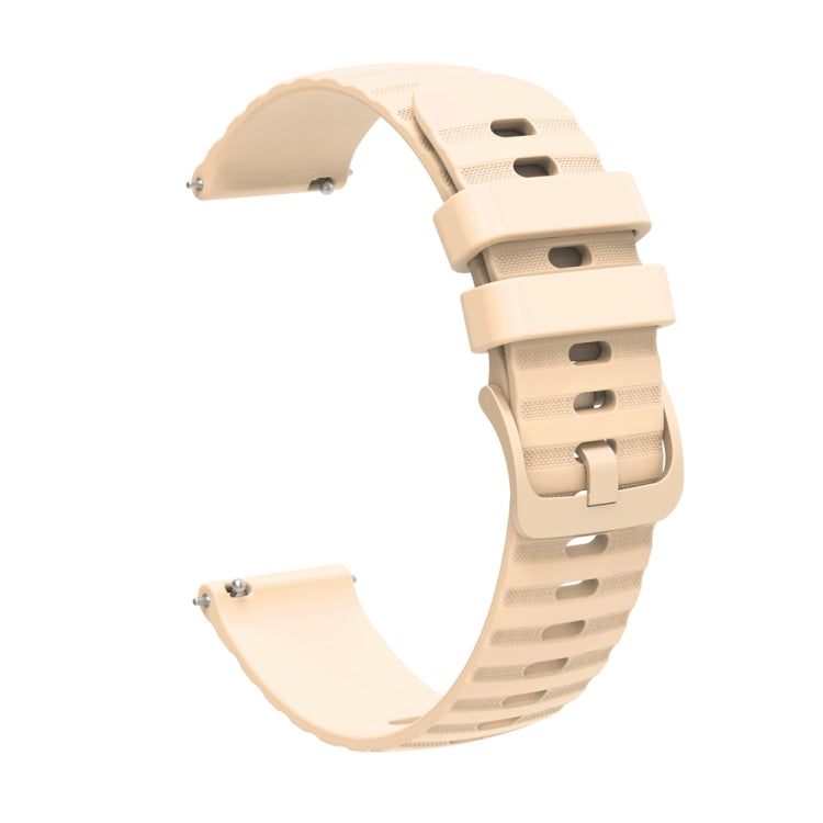For Huawei Watch 4 / 4 Pro Wavy Dot Pattern Solid Color Silicone Watch Band(Beige) - Watch Bands by PMC TechLife | Online Shopping South Africa | PMC TechLife