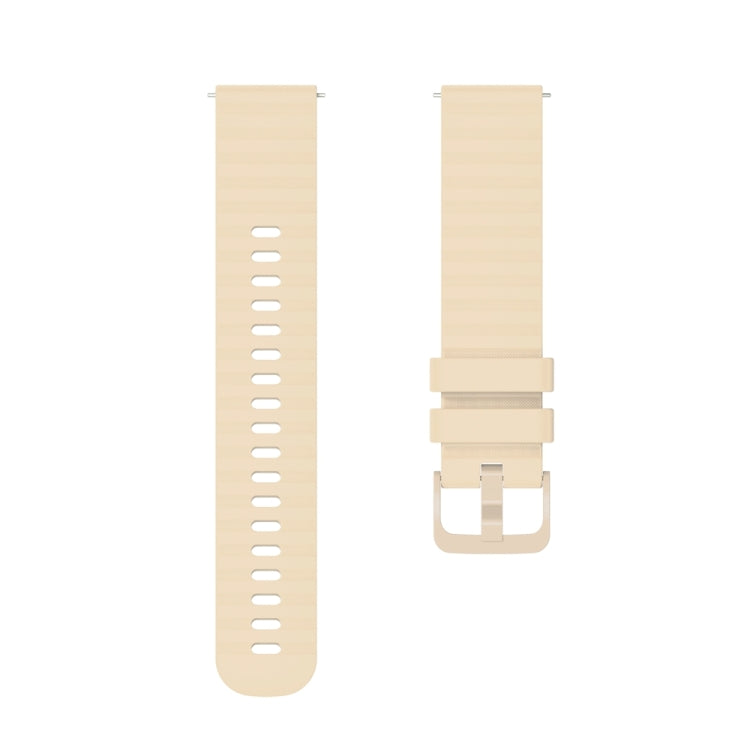 For Huawei Watch 4 / 4 Pro Wavy Dot Pattern Solid Color Silicone Watch Band(Beige) - Watch Bands by PMC TechLife | Online Shopping South Africa | PMC TechLife