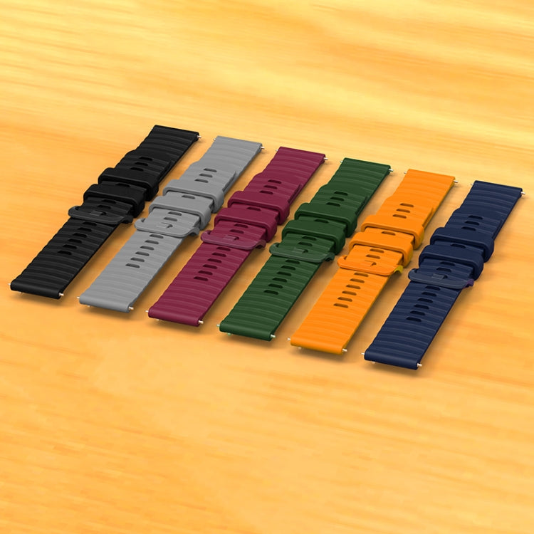 For Huawei Watch 4 / 4 Pro Wavy Dot Pattern Solid Color Silicone Watch Band(Navy Blue) - Watch Bands by PMC TechLife | Online Shopping South Africa | PMC TechLife