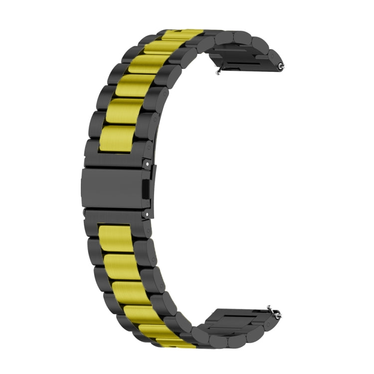 For Huawei Watch 4 / 4 Pro Three Bead Stainless Steel Watch Band(Black Gold) - Watch Bands by PMC TechLife | Online Shopping South Africa | PMC TechLife