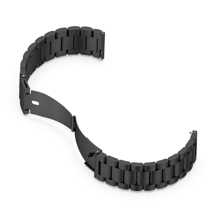 For Huawei Watch 4 / 4 Pro Three Bead Stainless Steel Watch Band(Black) - Watch Bands by PMC TechLife | Online Shopping South Africa | PMC TechLife | Buy Now Pay Later Mobicred