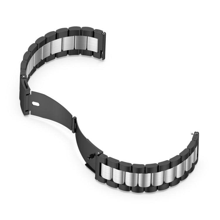 For Huawei Watch 4 / 4 Pro Three Bead Stainless Steel Watch Band(Black Silver) - free shipping - PMC TechLife - Order now!