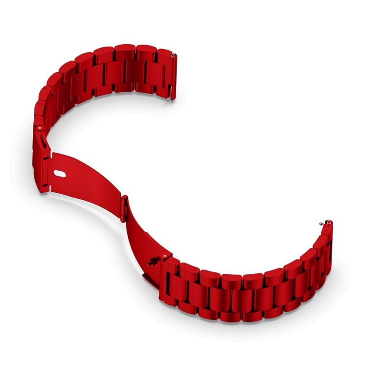 For Huawei Watch 4 / 4 Pro Three Bead Stainless Steel Watch Band(Red) - Watch Bands by PMC TechLife | Online Shopping South Africa | PMC TechLife