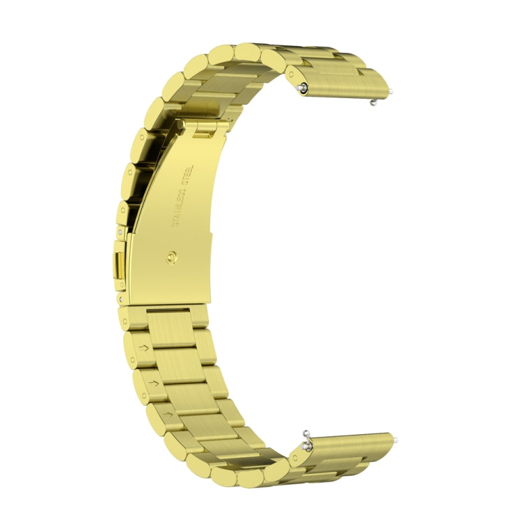 For Huawei Watch 4 / 4 Pro Three Bead Stainless Steel Watch Band(Gold) - Watch Bands by PMC TechLife | Online Shopping South Africa | PMC TechLife