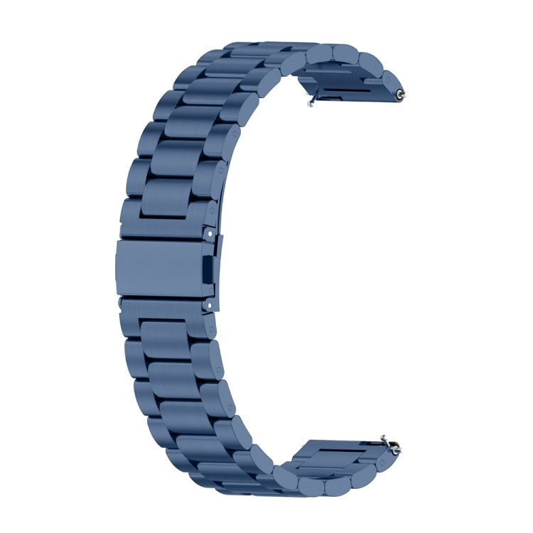 For Huawei Watch 4 / 4 Pro Three Bead Stainless Steel Watch Band(Blue) - Watch Bands by PMC TechLife | Online Shopping South Africa | PMC TechLife