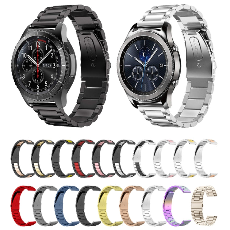 For Huawei Watch 4 / 4 Pro Three Bead Stainless Steel Watch Band(Black) - Watch Bands by PMC TechLife | Online Shopping South Africa | PMC TechLife | Buy Now Pay Later Mobicred