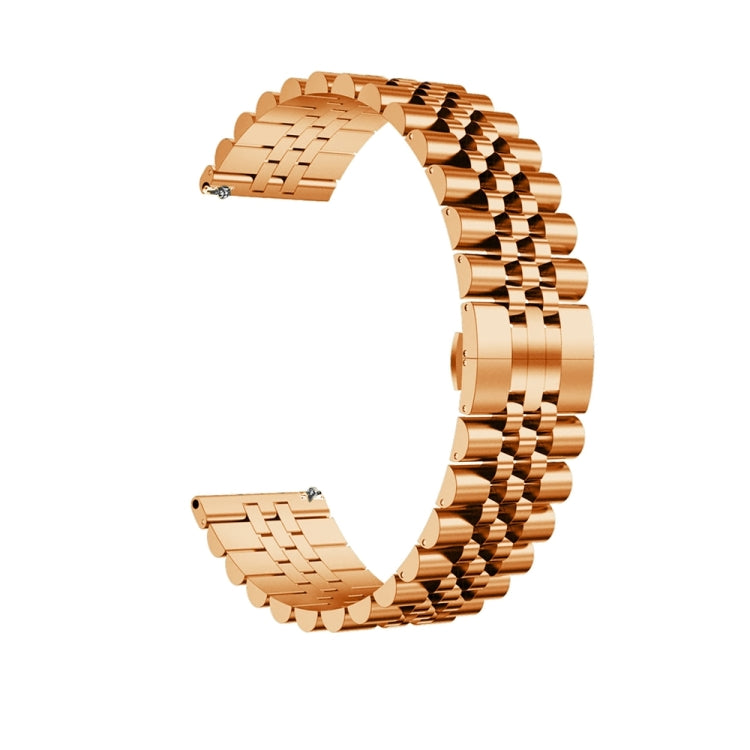 For Huawei Watch 4 / 4 Pro Five Bead Stainless Steel Watch Band(Rose Gold) - Watch Bands by PMC TechLife | Online Shopping South Africa | PMC TechLife