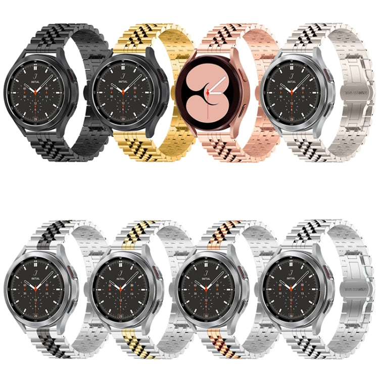 For Huawei Watch 4 / 4 Pro Five Bead Stainless Steel Watch Band(Black) - Watch Bands by PMC TechLife | Online Shopping South Africa | PMC TechLife | Buy Now Pay Later Mobicred