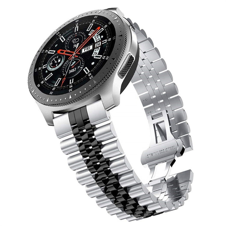 For Huawei Watch 4 / 4 Pro Five Bead Stainless Steel Watch Band(Silver Black) - Watch Bands by PMC TechLife | Online Shopping South Africa | PMC TechLife