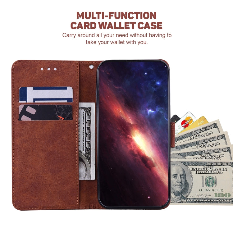 For Motorola Moto G Play 4G 2024 Geometric Embossed Leather Phone Case(Brown) - free shipping - PMC Jewellery - Order now!