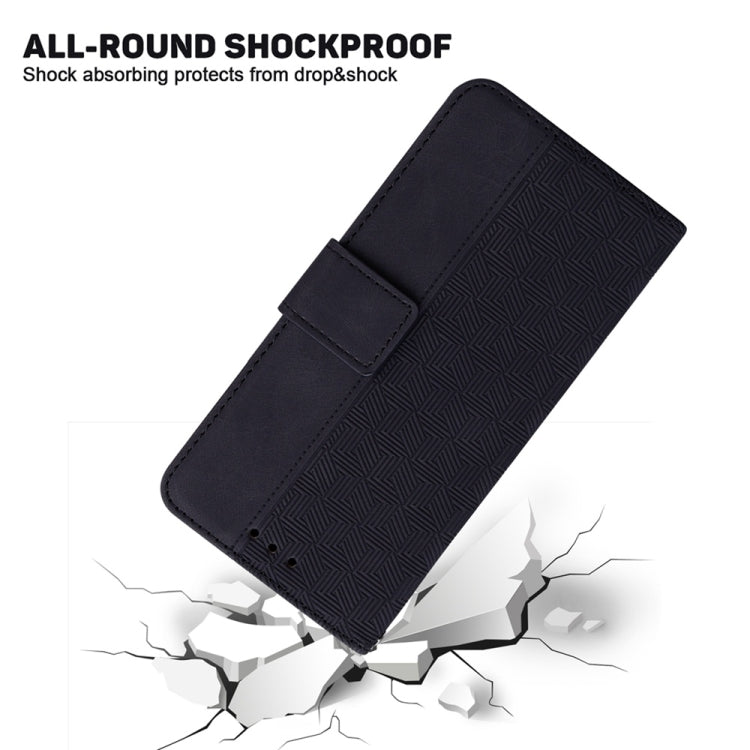 For Motorola Edge 2024 Geometric Embossed Leather Phone Case(Black) - free shipping - PMC Jewellery - Order now!