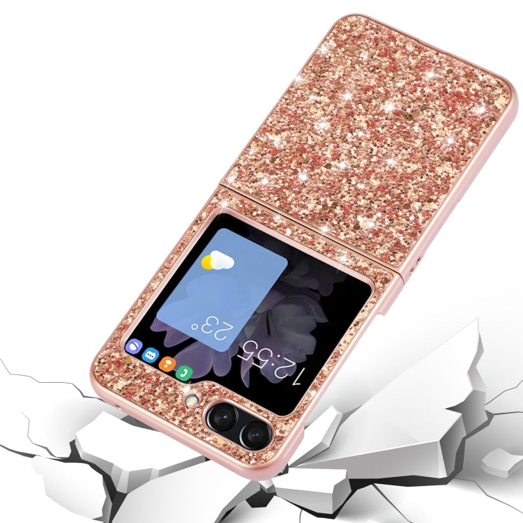 For Samsung Galaxy Z Flip5 5G Glitter Powder Shockproof TPU Phone Case(Gold) - Galaxy Z Flip5 Cases by PMC TechLife | Online Shopping South Africa | PMC TechLife