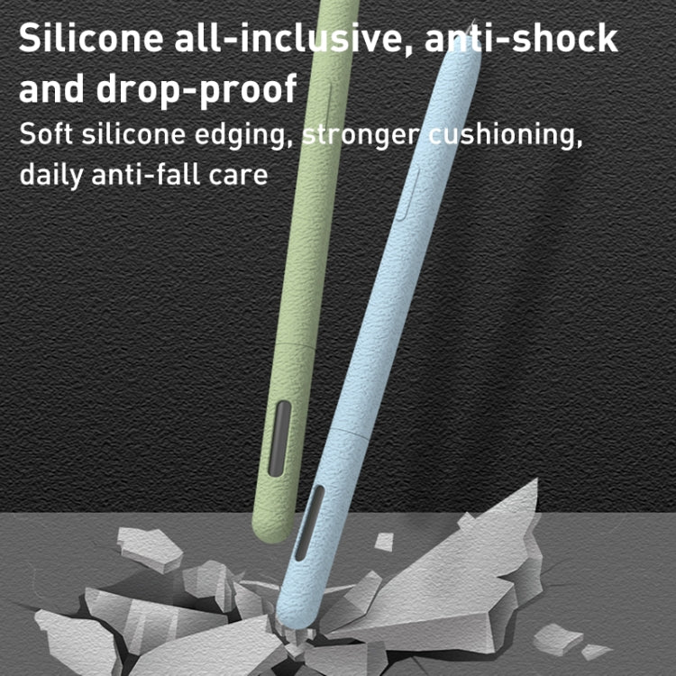 For Samsung Galaxy Tab S7 LOVE MEI Frosted Leather Texture Silicone Protective Pen Case(Green) - Pencil Accessories by LOVE MEI | Online Shopping South Africa | PMC TechLife