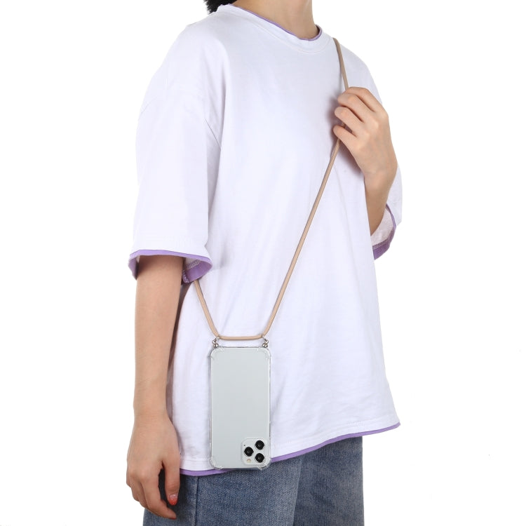 For iPhone 16 Pro Four-Corner Shockproof Transparent TPU Case with Lanyard(Black Green) - iPhone 16 Pro Cases by PMC TechLife | Online Shopping South Africa | PMC TechLife | Buy Now Pay Later Mobicred