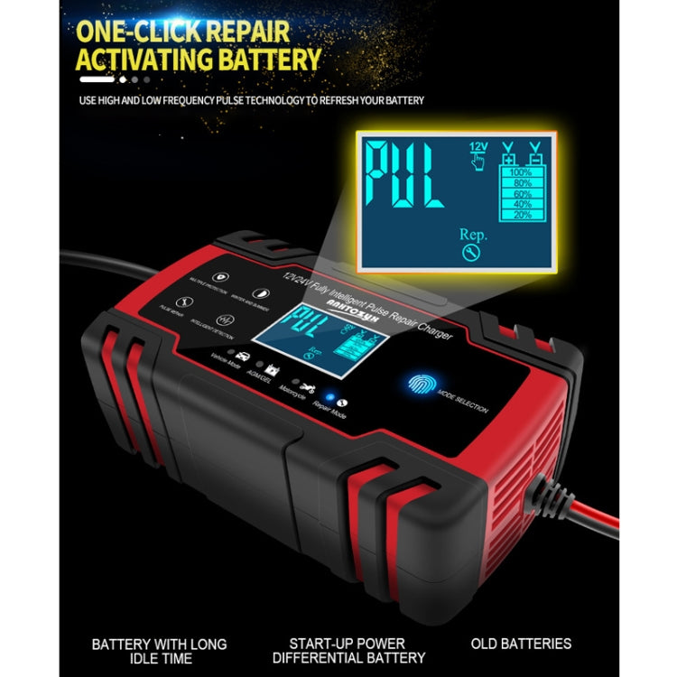 ANHTCzyx 12V 8A  / 24V 4A Automobile Battery Charger Motorcycle Battery Repair Type AGM(UK Plug) - free shipping - PMC TechLife - Order now!