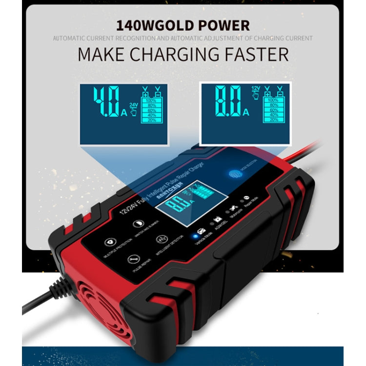 ANHTCzyx 12V 8A  / 24V 4A Automobile Battery Charger Motorcycle Battery Repair Type AGM(AU Plug) - Battery Charger by PMC TechLife | Online Shopping South Africa | PMC TechLife | Buy Now Pay Later Mobicred