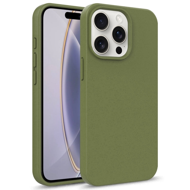 For iPhone 16 Pro Starry Series Shockproof Straw Material + TPU Protective Case(Army Green) - iPhone 16 Pro Cases by PMC TechLife | Online Shopping South Africa | PMC TechLife | Buy Now Pay Later Mobicred