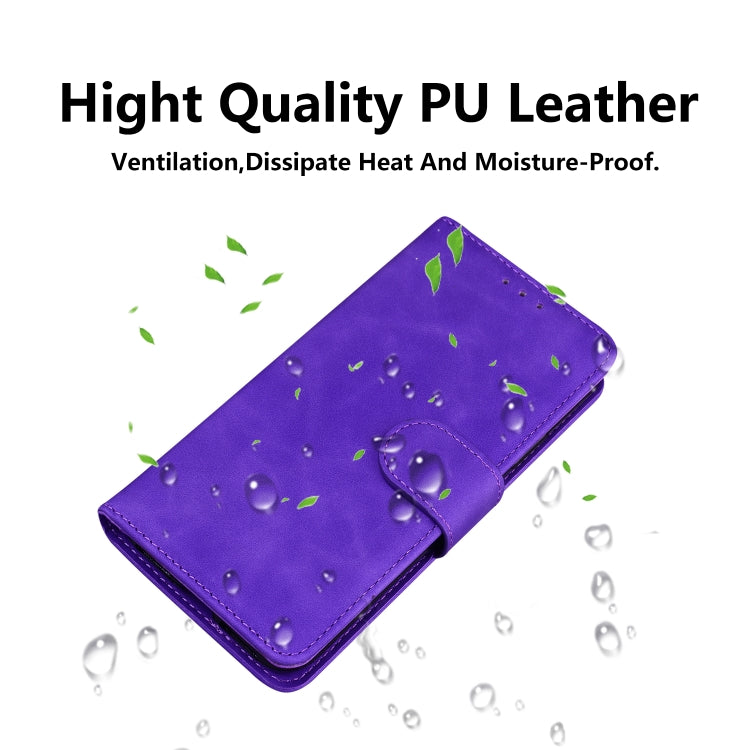 For iPhone 16e Skin Feel Pure Color Flip Leather Phone Case(Purple) - iPhone 16e Cases by PMC TechLife | Online Shopping South Africa | PMC TechLife | Buy Now Pay Later Mobicred