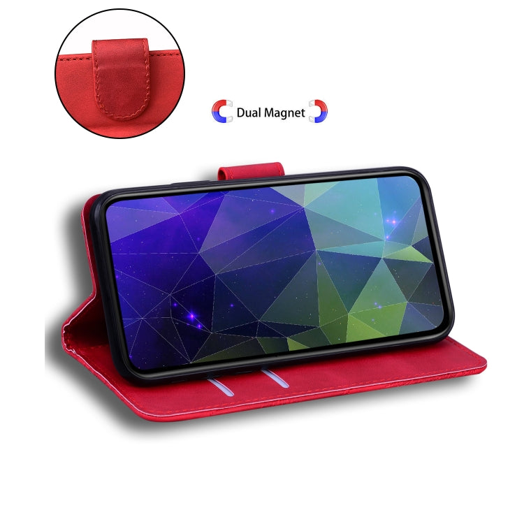 For iPhone 16e Skin Feel Pure Color Flip Leather Phone Case(Red) - iPhone 16e Cases by PMC TechLife | Online Shopping South Africa | PMC TechLife | Buy Now Pay Later Mobicred