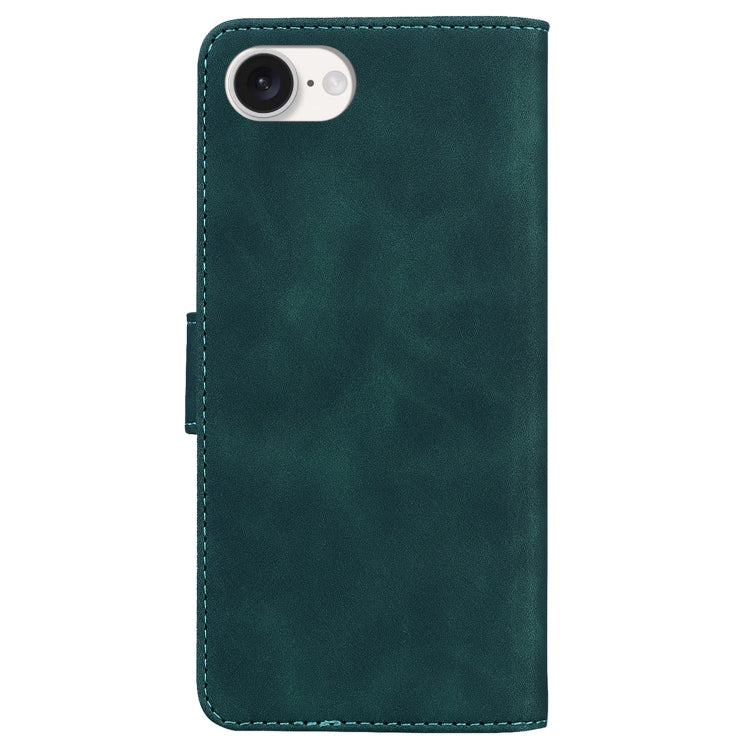 For iPhone 16e Skin Feel Pure Color Flip Leather Phone Case(Green) - iPhone 16e Cases by PMC TechLife | Online Shopping South Africa | PMC TechLife | Buy Now Pay Later Mobicred