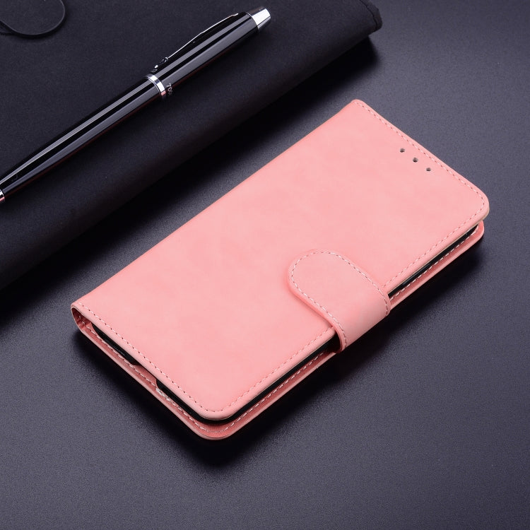 For iPhone 16e Skin Feel Pure Color Flip Leather Phone Case(Pink) - iPhone 16e Cases by PMC TechLife | Online Shopping South Africa | PMC TechLife | Buy Now Pay Later Mobicred