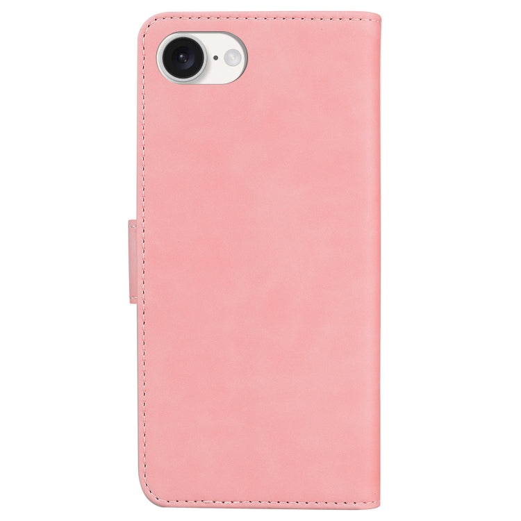 For iPhone 16e Skin Feel Pure Color Flip Leather Phone Case(Pink) - iPhone 16e Cases by PMC TechLife | Online Shopping South Africa | PMC TechLife | Buy Now Pay Later Mobicred